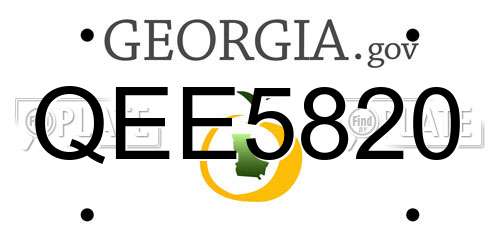 QEE5820 Georgia License Plate