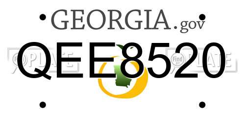 QEE8520 Georgia License Plate
