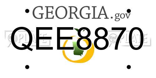 QEE8870 Georgia License Plate