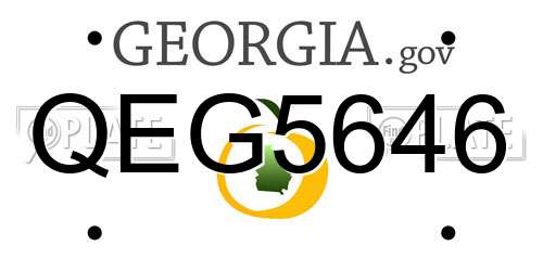 QEG5646 Georgia License Plate