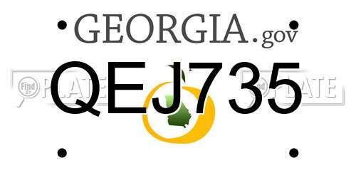 QEJ735 Georgia License Plate