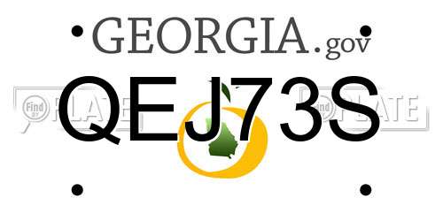 QEJ73S Georgia License Plate