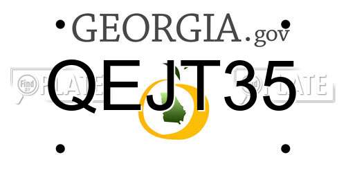 QEJT35 Georgia License Plate