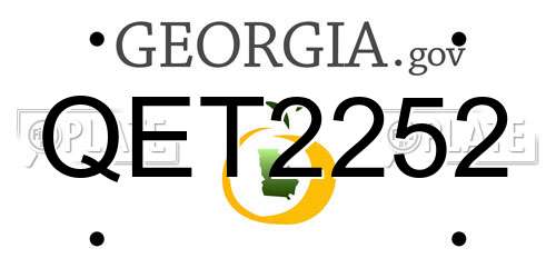 QET2252 Georgia License Plate