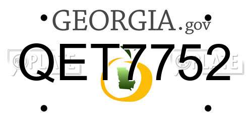 QET7752 Georgia License Plate