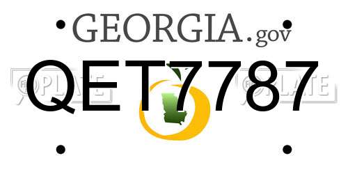QET7787 Georgia License Plate