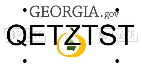 QETZTST Georgia License Plate