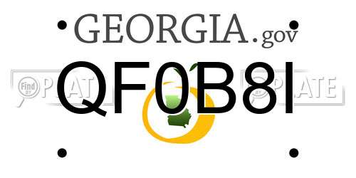 QF0B8I Georgia License Plate