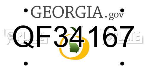 QF34167 Georgia License Plate