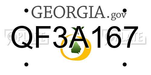 QF3A167 Georgia License Plate