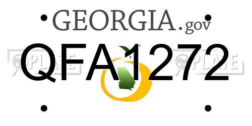 QFA1272 Georgia License Plate