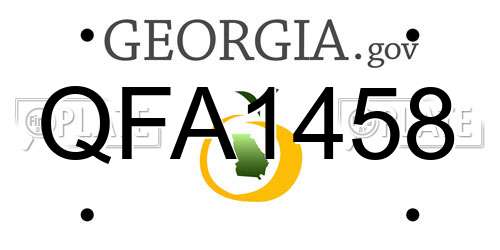 QFA1458 Georgia License Plate