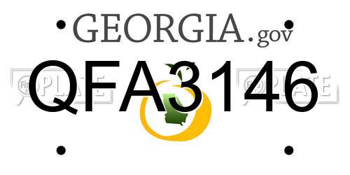 QFA3146 Georgia License Plate
