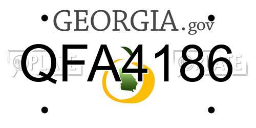 QFA4186 Georgia License Plate