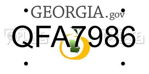 QFA7986 Georgia License Plate