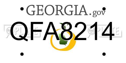 QFA8214 Georgia License Plate