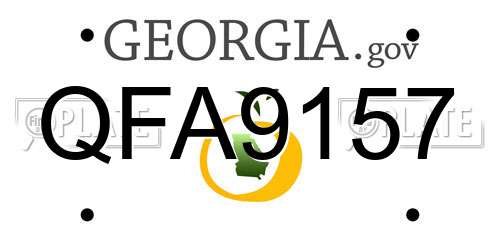 QFA9157 Georgia License Plate