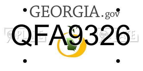 QFA9326 Georgia License Plate