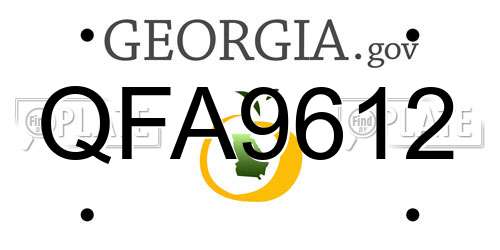 QFA9612 Georgia License Plate