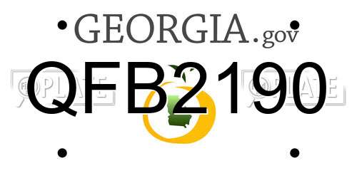 QFB2190 Georgia License Plate