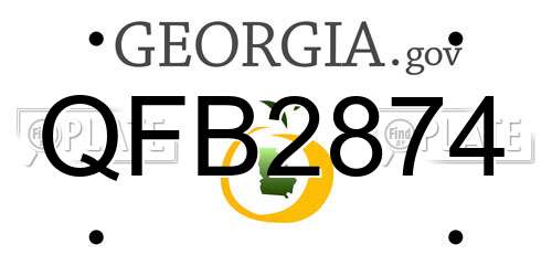 QFB2874 Georgia License Plate