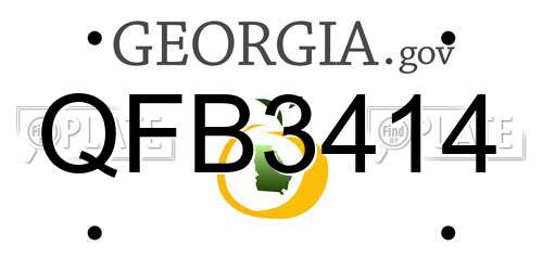 QFB3414 Georgia License Plate