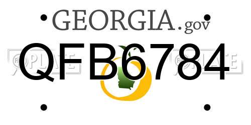 QFB6784 Georgia License Plate