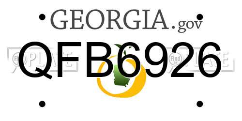 QFB6926 Georgia License Plate