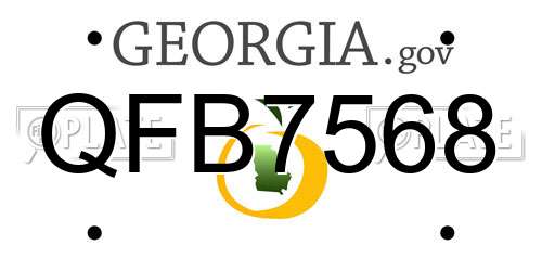 QFB7568 Georgia License Plate