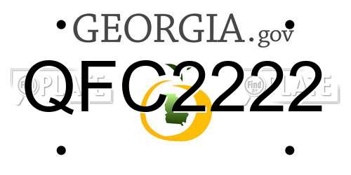 QFC2222 Georgia License Plate