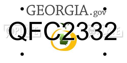 QFC2332 Georgia License Plate