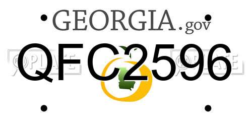 QFC2596 Georgia License Plate