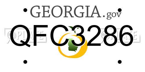 QFC3286 Georgia License Plate