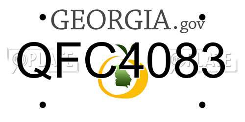 QFC4083 Georgia License Plate