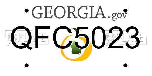 QFC5023 Georgia License Plate