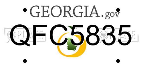 QFC5835 Georgia License Plate