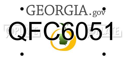 QFC6051 Georgia License Plate