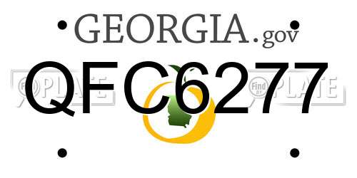 QFC6277 Georgia License Plate