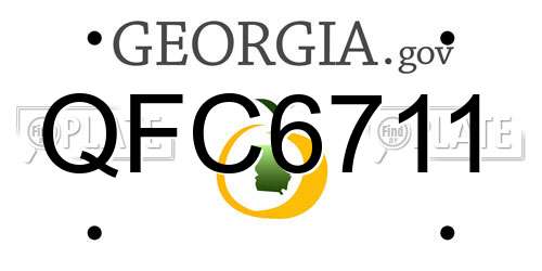QFC6711 Georgia License Plate