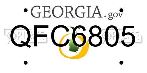 QFC6805 Georgia License Plate