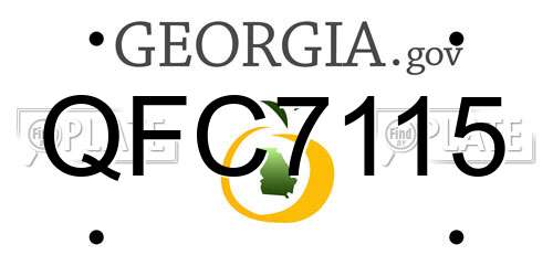 QFC7115 Georgia License Plate
