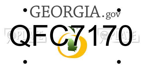 QFC7170 Georgia License Plate