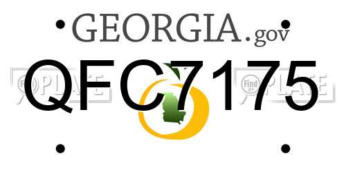 QFC7175 Georgia License Plate