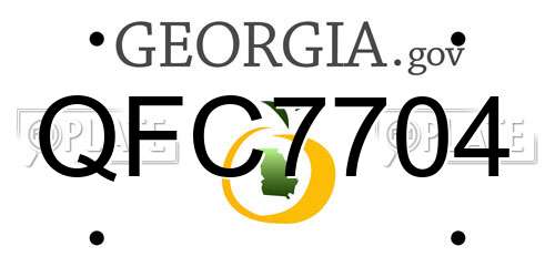 QFC7704 Georgia License Plate