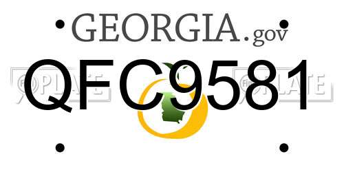 QFC9581 Georgia License Plate