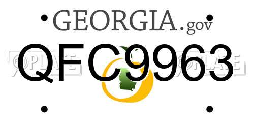 QFC9963 Georgia License Plate