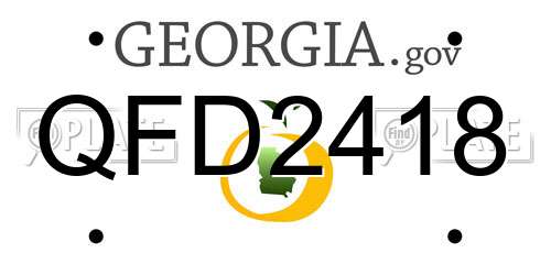 QFD2418 Georgia License Plate