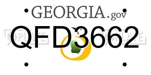 QFD3662 Georgia License Plate