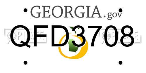QFD3708 Georgia License Plate
