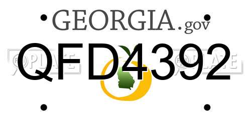 QFD4392 Georgia License Plate